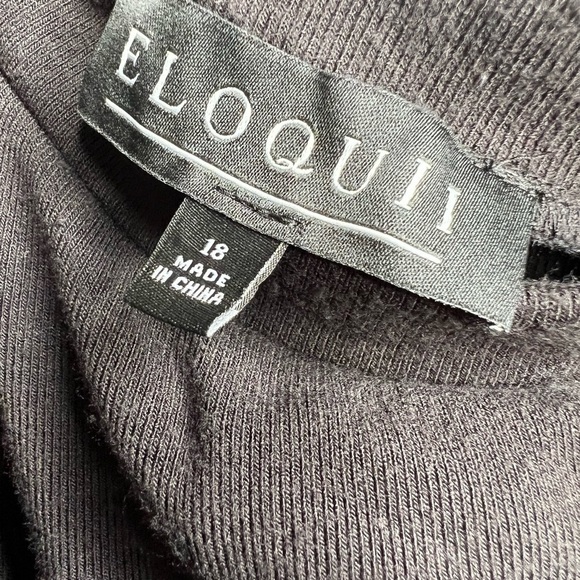 Eloquii Black One Shoulder Long Sleeve Knit Bodycon Midi Dress Plus Size… - Picture 9 of 9